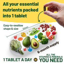 Load image into Gallery viewer, Vegan Multivitamins & Minerals with High B12, D3 & K2