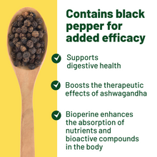 Load image into Gallery viewer, Ashwagandha Root -  High Strength 1000mg Equivalent with Black Pepper